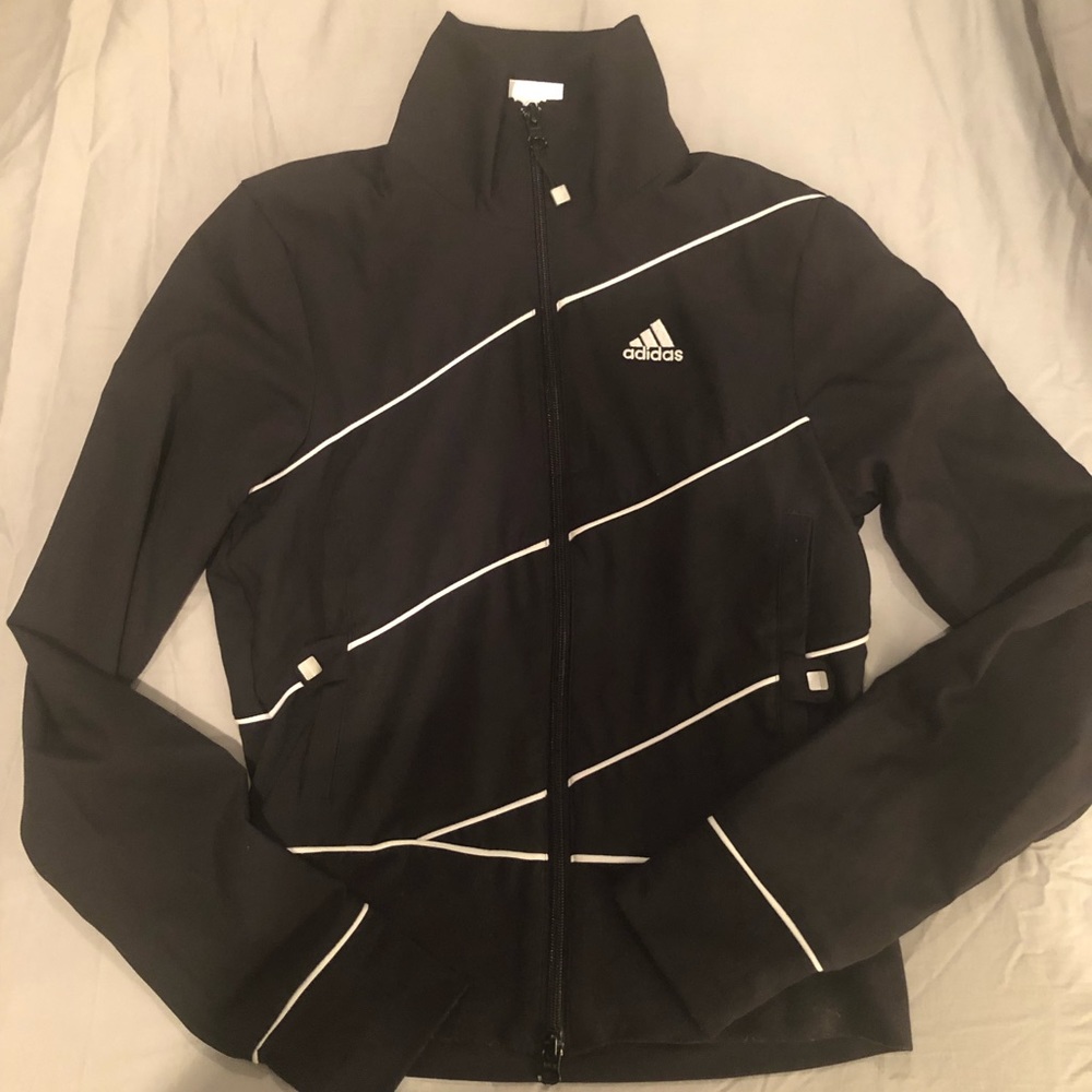 Adidas Black with White Stripe Jacket